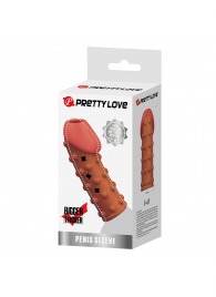 Телесная открытая насадка на пенис с бугорками - 19,8 см. - Baile - в Кисловодске купить с доставкой