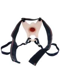 Телесный полый страпон на ремешках - 16,5 см. - Boys of Toys - купить с доставкой в Кисловодске