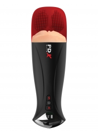 Телесный мастурбатор-вагина в черной колбе с вибрацией Fuck-O-Matic Pro XL - Pipedream - в Кисловодске купить с доставкой