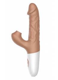 Телесный вибратор-кролик с функцией поступательных движений - 22,5 см. - Secwell