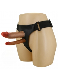 Темно-бежевый фаллопротез для двойного проникновения - 17,5 см. - Baile - купить с доставкой в Кисловодске