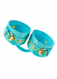 Голубые однослойные кожаные оковы - Pecado - купить с доставкой в Кисловодске