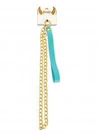 Голубой кожаный поводок с карабином для ошейника - 80 см. - Pecado - купить с доставкой в Кисловодске