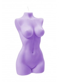 Фиолетовая интерьерная свеча в форме женского торса - 850 гр. - Pecado - купить с доставкой в Кисловодске