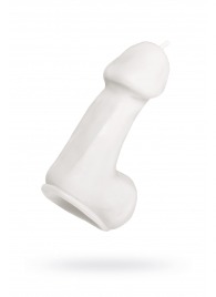 Белая свеча в форме пениса - 47 гр. - Pecado - купить с доставкой в Кисловодске