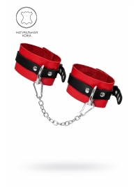 Красно-черные мягкие оковы с одним ремешком и люверсами - Pecado - купить с доставкой в Кисловодске