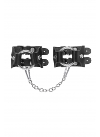 Черные кожаные наручники-браслеты из двух ремешков - Pecado - купить с доставкой в Кисловодске
