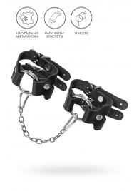Черные кожаные наручники-браслеты из двух ремешков - Pecado - купить с доставкой в Кисловодске