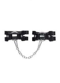 Черные кожаные оковы из двух ремешков - Pecado - купить с доставкой в Кисловодске