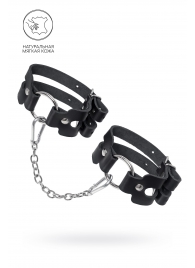 Черные кожаные оковы из двух ремешков - Pecado - купить с доставкой в Кисловодске