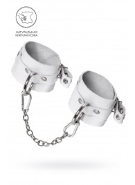 Белые мягкие кожаные оковы с люверсами - Pecado - купить с доставкой в Кисловодске