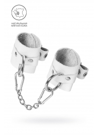 Белые мягкие кожаные наручники с люверсами - Pecado - купить с доставкой в Кисловодске