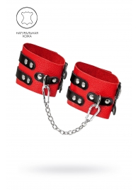 Красно-черные мягкие оковы с двумя ремешками с люверсами - Pecado - купить с доставкой в Кисловодске