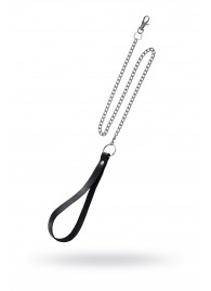 Поводок с ручкой из черной натуральной кожи и карабином для ошейника - Pecado - купить с доставкой в Кисловодске