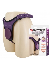 Фиолетовые трусики харнесс с платформой Caludio III - Baile - купить с доставкой в Кисловодске