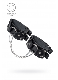Черные кожаные оковы с двумя ремешками - Pecado - купить с доставкой в Кисловодске