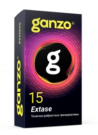 Презервативы анатомической формы с точечной и ребристой структурой Ganzo Extase - 15 шт. - Ganzo - купить с доставкой в Кисловодске