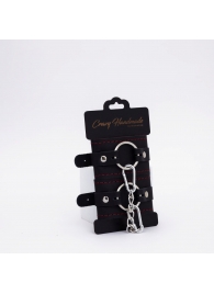 Черно-красные кожаные наручники - Crazy Handmade - купить с доставкой в Кисловодске