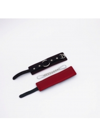 Черно-красные кожаные наручники - Crazy Handmade - купить с доставкой в Кисловодске