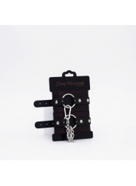 Черно-красные кожаные оковы - Crazy Handmade - купить с доставкой в Кисловодске