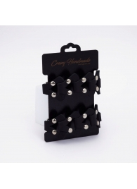 Черные кожаные оковы из звеньев - Crazy Handmade - купить с доставкой в Кисловодске