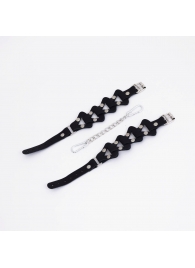 Черные кожаные оковы из звеньев - Crazy Handmade - купить с доставкой в Кисловодске