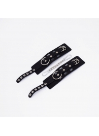 Черные кожаные наручники Sex - Crazy Handmade - купить с доставкой в Кисловодске