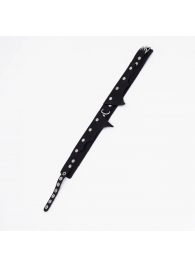 Черный однослойный кожаный ошейник с имитацией фигурного воротничка - Crazy Handmade - купить с доставкой в Кисловодске