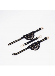 Черные оковы с золотистой фурнитурой - Crazy Handmade - купить с доставкой в Кисловодске