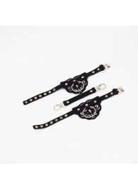 Черные оковы с золотистой фурнитурой - Crazy Handmade - купить с доставкой в Кисловодске