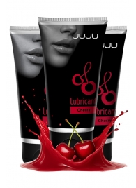 Набор из 3 съедобных лубрикантов JUJU со вкусом вишни - JuJu - купить с доставкой в Кисловодске
