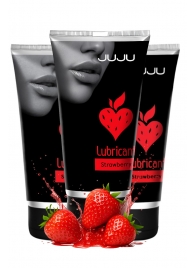 Набор из 3 съедобных лубрикантов JUJU со вкусом клубники - JuJu - купить с доставкой в Кисловодске