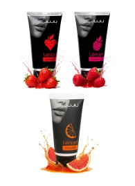 Набор из 3 съедобных лубрикантов JUJU (клубника, малина, грейпфрут) - JuJu - купить с доставкой в Кисловодске