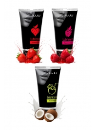 Набор из 3 съедобных лубрикантов JUJU (клубника, малина, кокос) - JuJu - купить с доставкой в Кисловодске