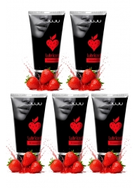 Набор из 5 съедобных лубрикантов JUJU со вкусом клубники - JuJu - купить с доставкой в Кисловодске