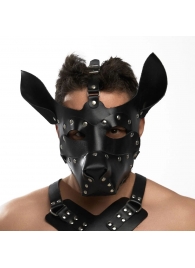 Черная кожаная маска «Собака» - Crazy Handmade - купить с доставкой в Кисловодске