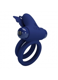Синее эрекционное кольцо с вибростимуляцией клитора - Baile - в Кисловодске купить с доставкой