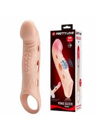 Телесная удлиняющая насадка с рельефом и вибрацией Brad - 21,3 см. - Baile - в Кисловодске купить с доставкой