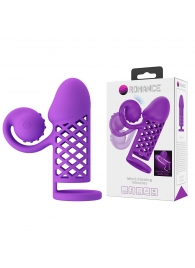 Фиолетовая вибронасадка с клиторальным отростком Harden - Baile - в Кисловодске купить с доставкой