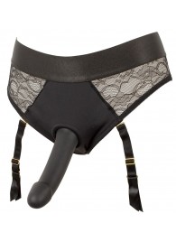 Черный женский страпон Strap-on Set: трусики и насадка - Orion - купить с доставкой в Кисловодске