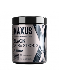 Черные утолщенные презервативы MAXUS Extra Strong с железным кейсом - 15 шт. - Maxus - купить с доставкой в Кисловодске