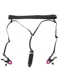 Женские вибростринги с зажимами для половых губ Spreader String with Vibrator - Orion - купить с доставкой в Кисловодске