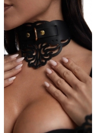 Фигурный чокер с узорами и золотистой фурнитурой - Crazy Handmade - купить с доставкой в Кисловодске