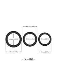 Набор из 3 черных эрекционных колец Stay Hard - Boys of Toys - в Кисловодске купить с доставкой