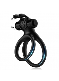 Черное эрекционное виброкольцо с подхватом мошонки Stay Hard - Boys of Toys - в Кисловодске купить с доставкой