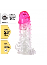 Прозрачно-розовая насадка на пенис Wilford - 13,5 см. - Baile - в Кисловодске купить с доставкой