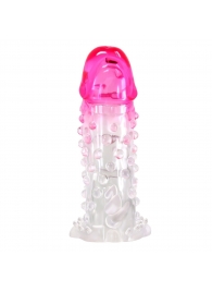 Прозрачно-розовая насадка на пенис Wilford - 13,5 см. - Baile - в Кисловодске купить с доставкой