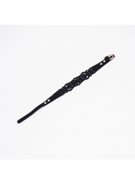 Черный ажурный чокер с золотистой фурнитурой - Crazy Handmade - купить с доставкой в Кисловодске