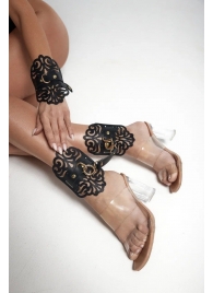 Черный фигурные оковы с золотистой фурнитурой - Crazy Handmade - купить с доставкой в Кисловодске