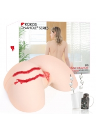 Мастурбатор-полуторс с двойным слоем материала и вибрацией Jenny Onahole Real Hips - KOKOS - в Кисловодске купить с доставкой